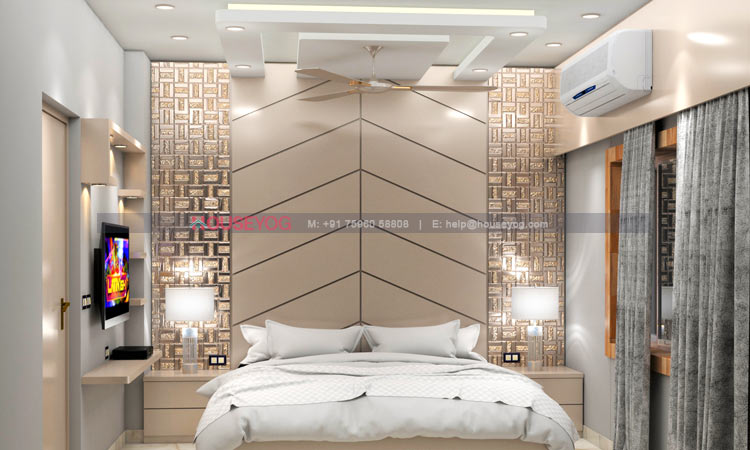 Modern and Luxury Bedroom Design with Back Side Paneling