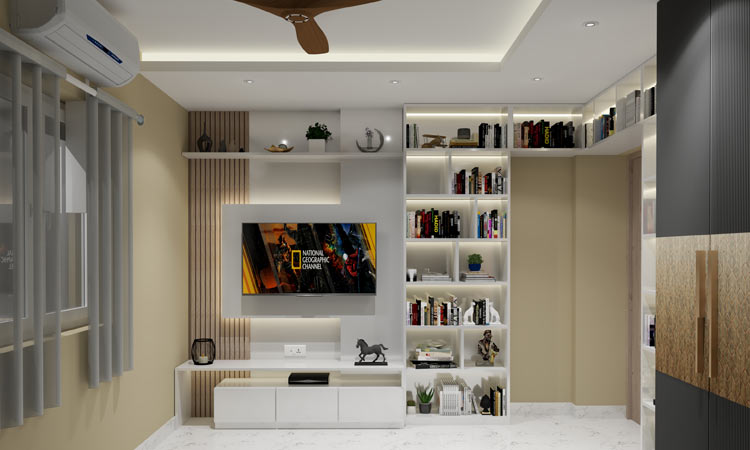 Master Bedroom Tv Unit and Wall Design Idea