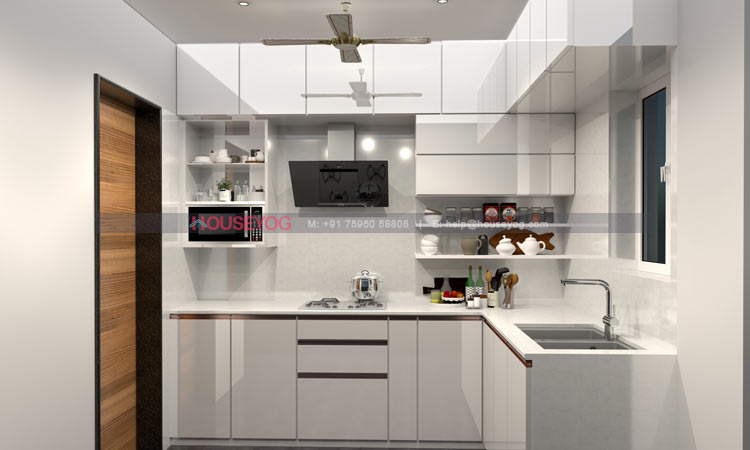 Small Modular Kitchen Design With Plenty of Storage Space