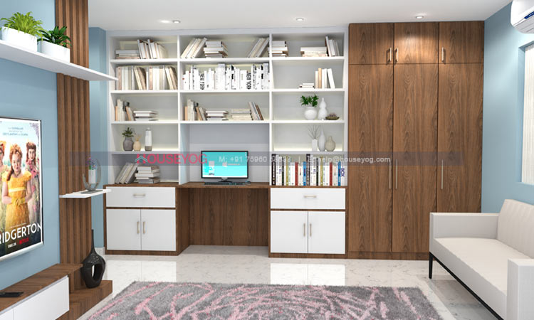 Study Table Attached With Wardrobe Designs
