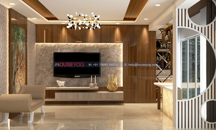TV Unit Design Idea for Rich Luxury Living Room