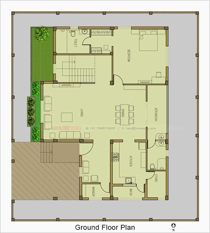 Plan drawing ground floor