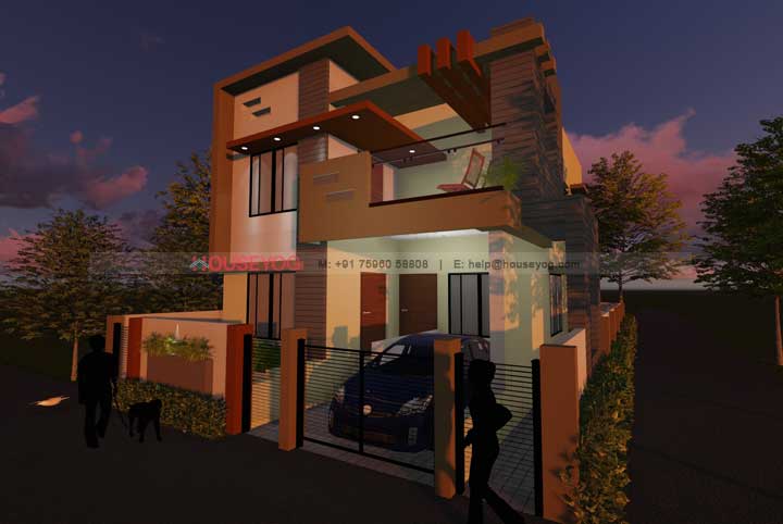 House Elevation - Night Side View