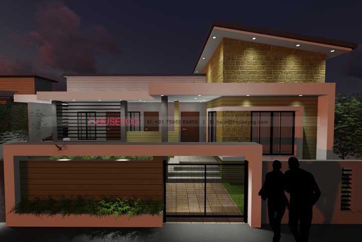 House Elevation - Evening Front View