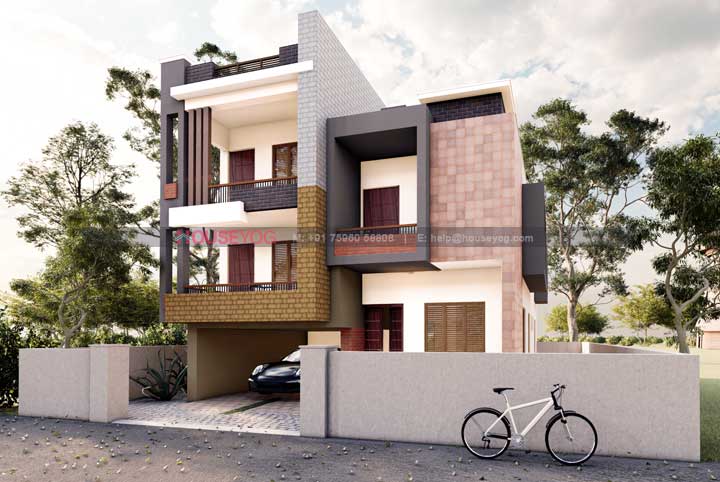 32x50 Home Plan Design 1600 Sq Ft West Facing Duplex House Design