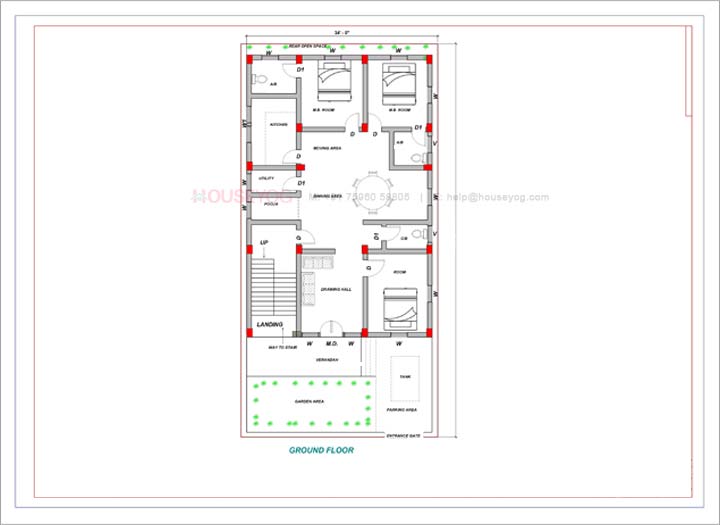 35x70 House Plan West Facing House Front Design Of Elevation 2450 Sq Ft 