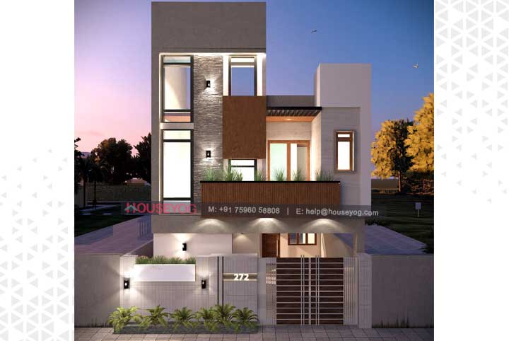 25x45 sqft West Facing House Plan Design with Office Space in Ludhiana