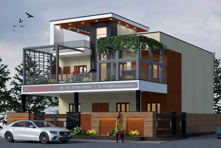 50x60 South Facing 2 Storey House Plan Design in Patna, Bihar