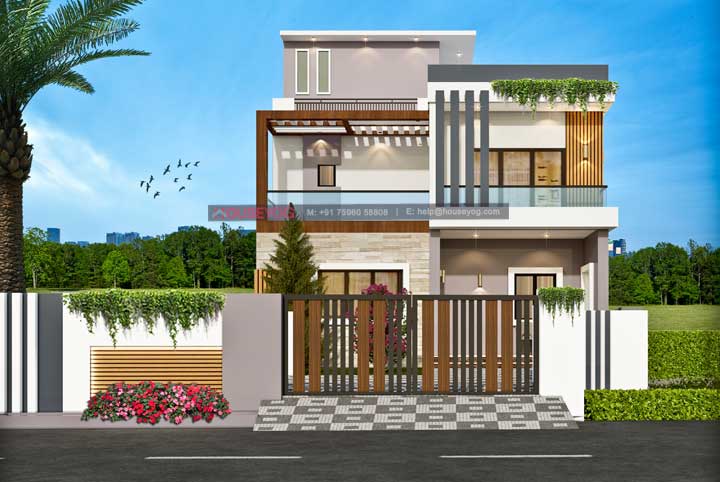 33x50 South-Facing Duplex House Design with Modern Elevation & Floor Plan